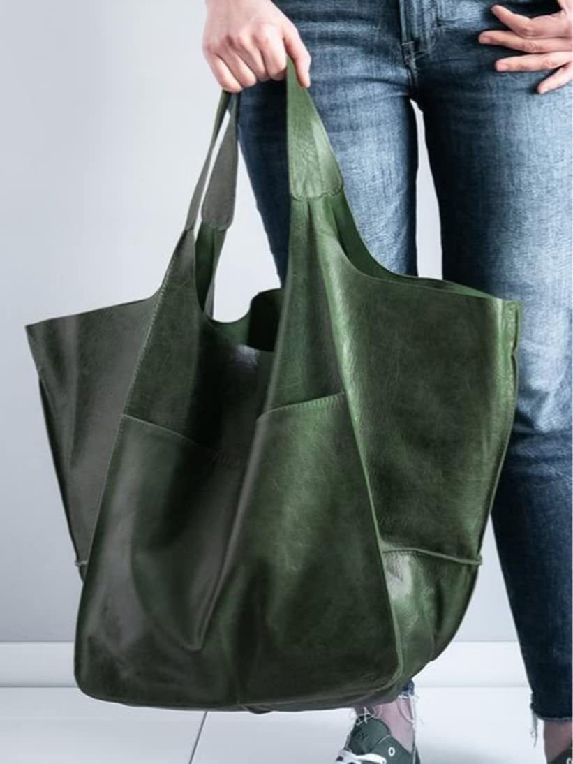 Bolso bandolera sencillo de piel suave y gran capacidad