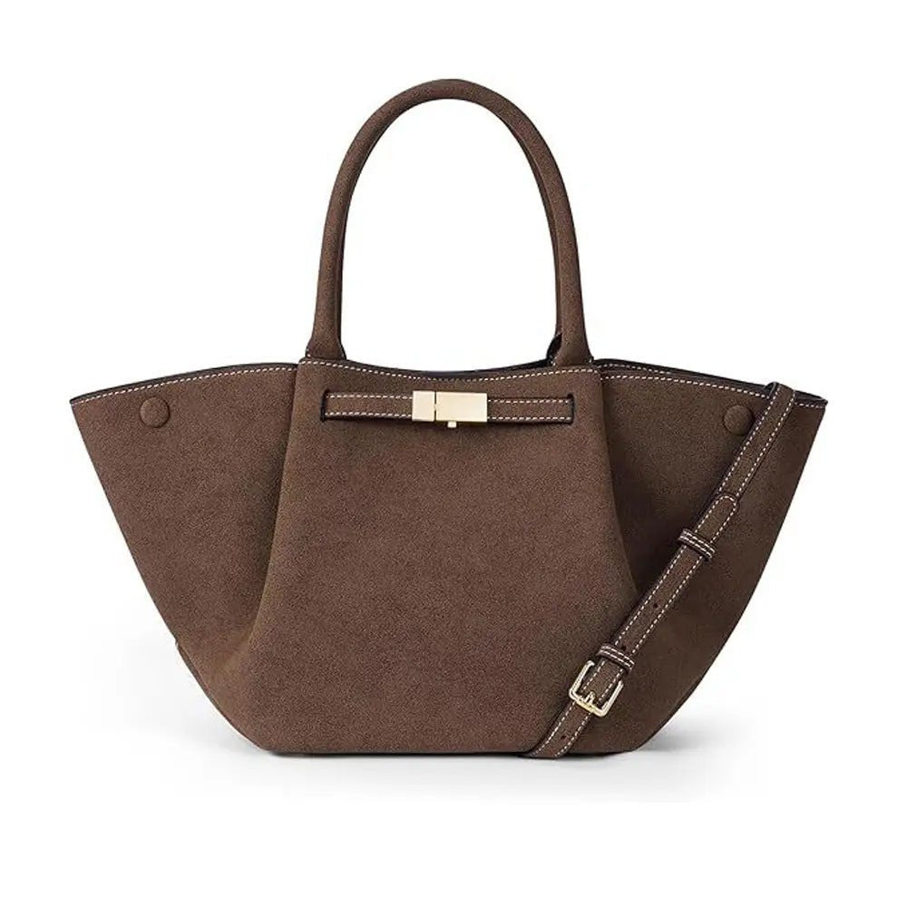 Bolso tote de ante vintage versátil