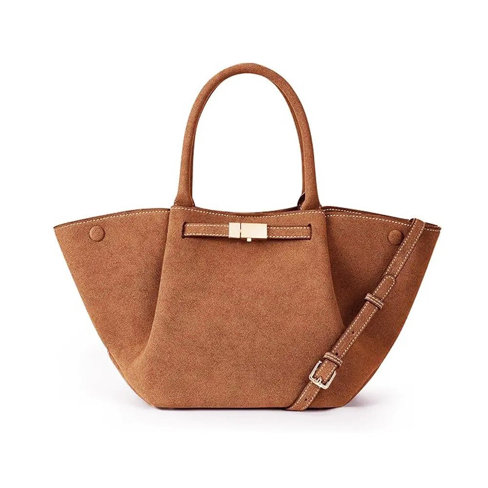 Bolso tote de ante vintage versátil