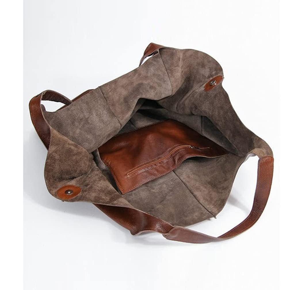 Bolso bandolera sencillo de piel suave y gran capacidad