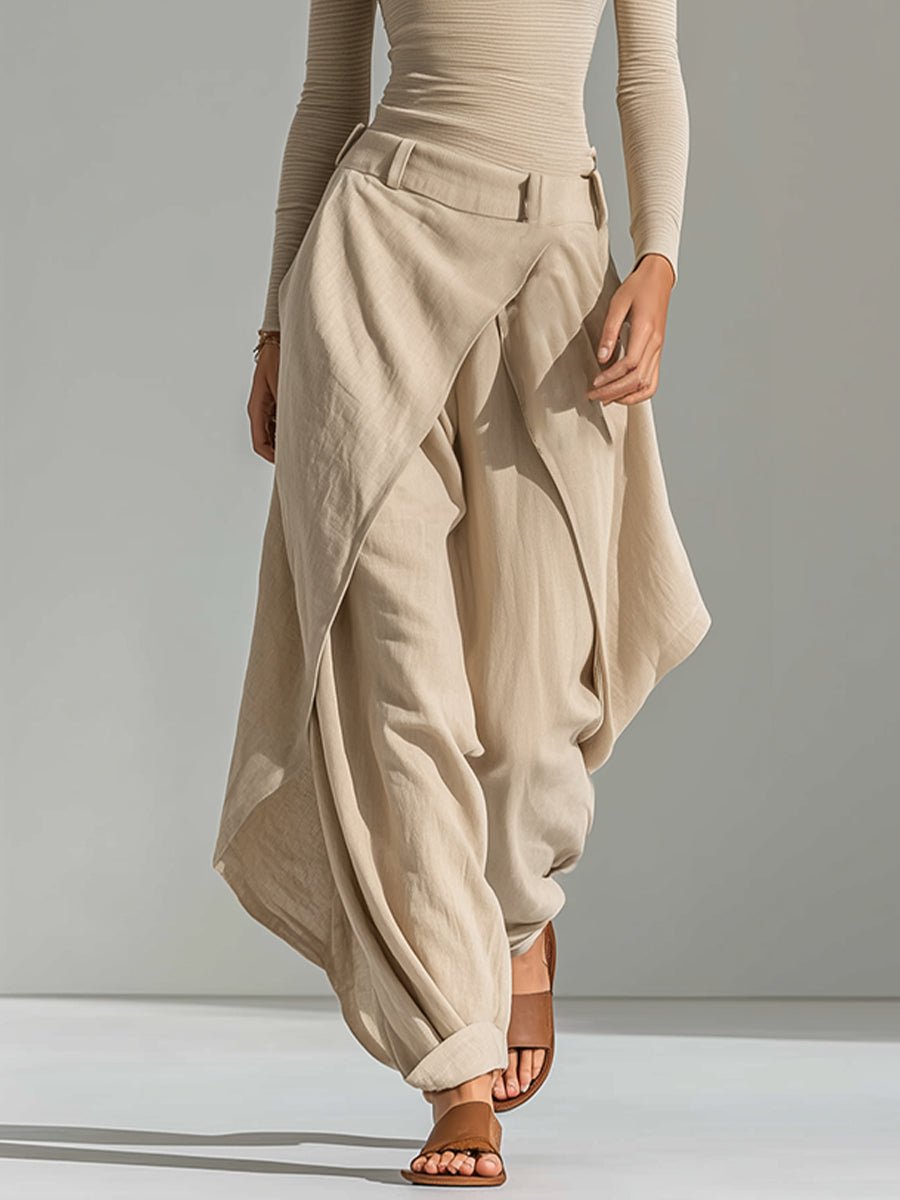 Conjunto de pantalón con capas y cuello barco