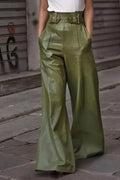 Pantalones de cintura alta y pierna ancha