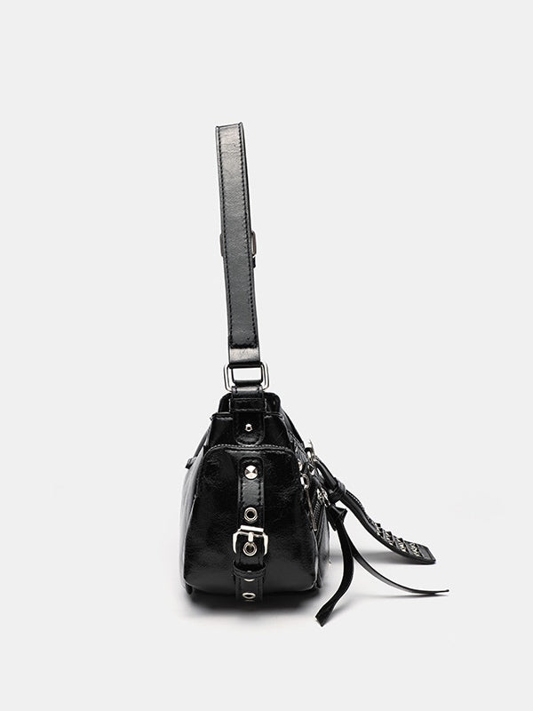 Bolso Cruzado con Tachuelas, Estilo Motero