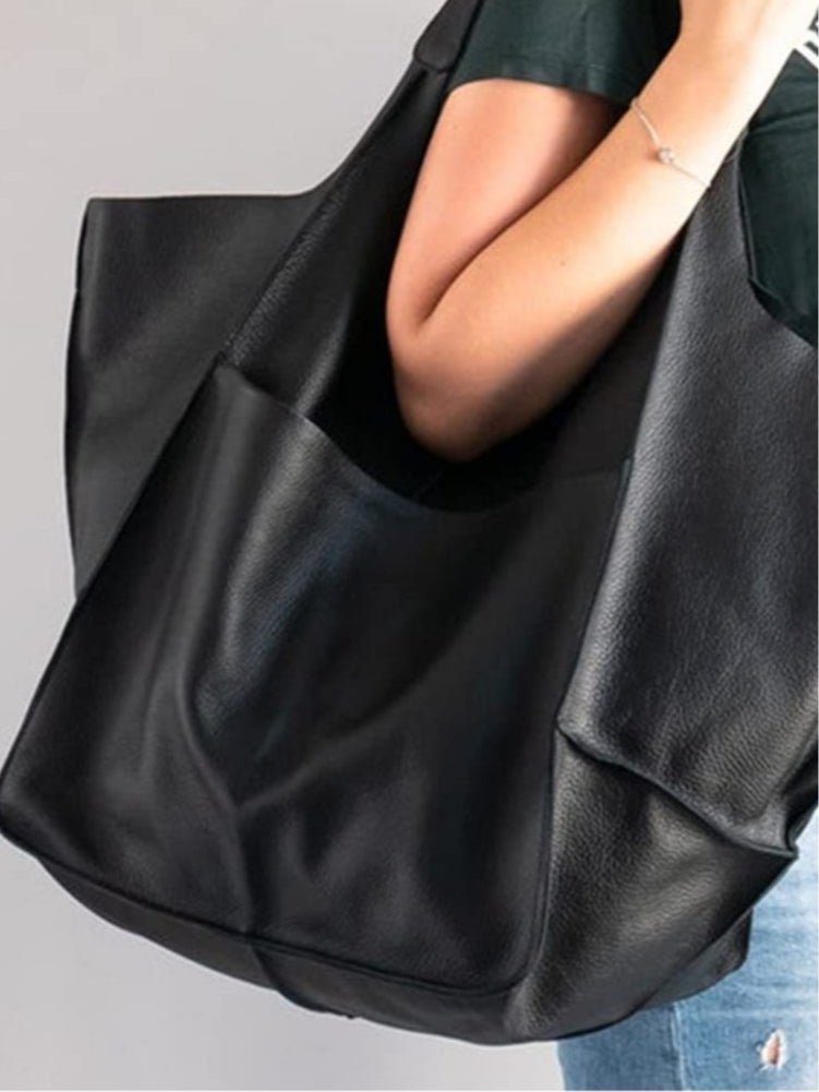 Bolso bandolera sencillo de piel suave y gran capacidad