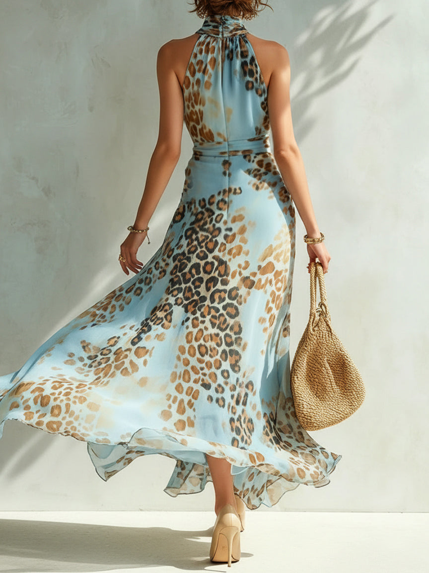 Desirè - Vestido glamuroso con estampado animal
