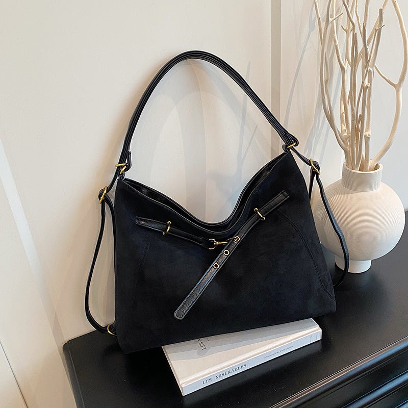 Bolso bandolera de ante vintage multifunción