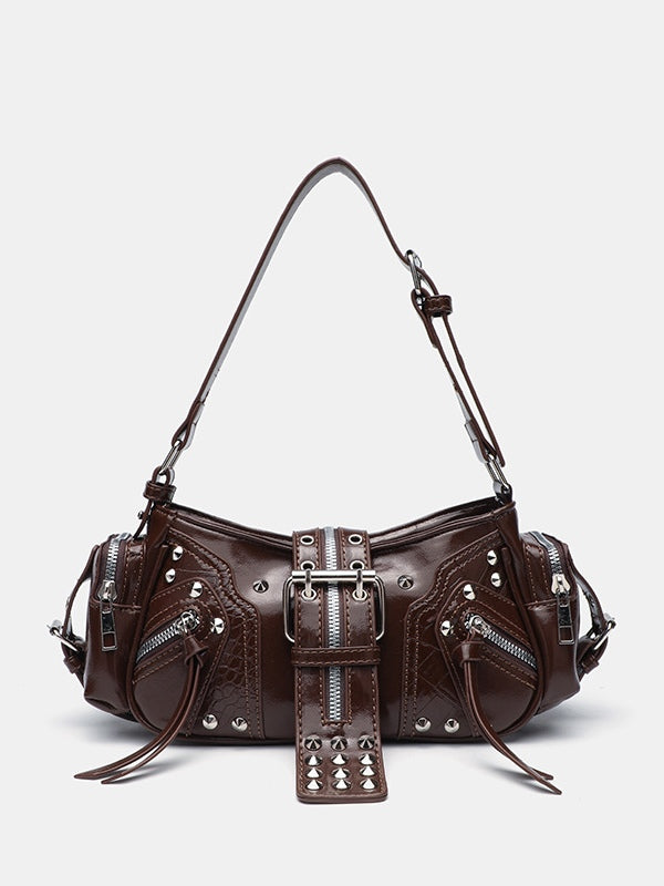Bolso Cruzado con Tachuelas, Estilo Motero