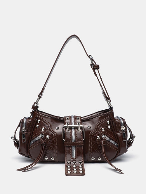 Bolso Cruzado con Tachuelas, Estilo Motero