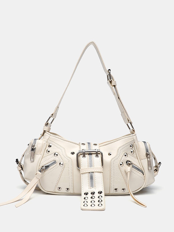 Bolso Cruzado con Tachuelas, Estilo Motero