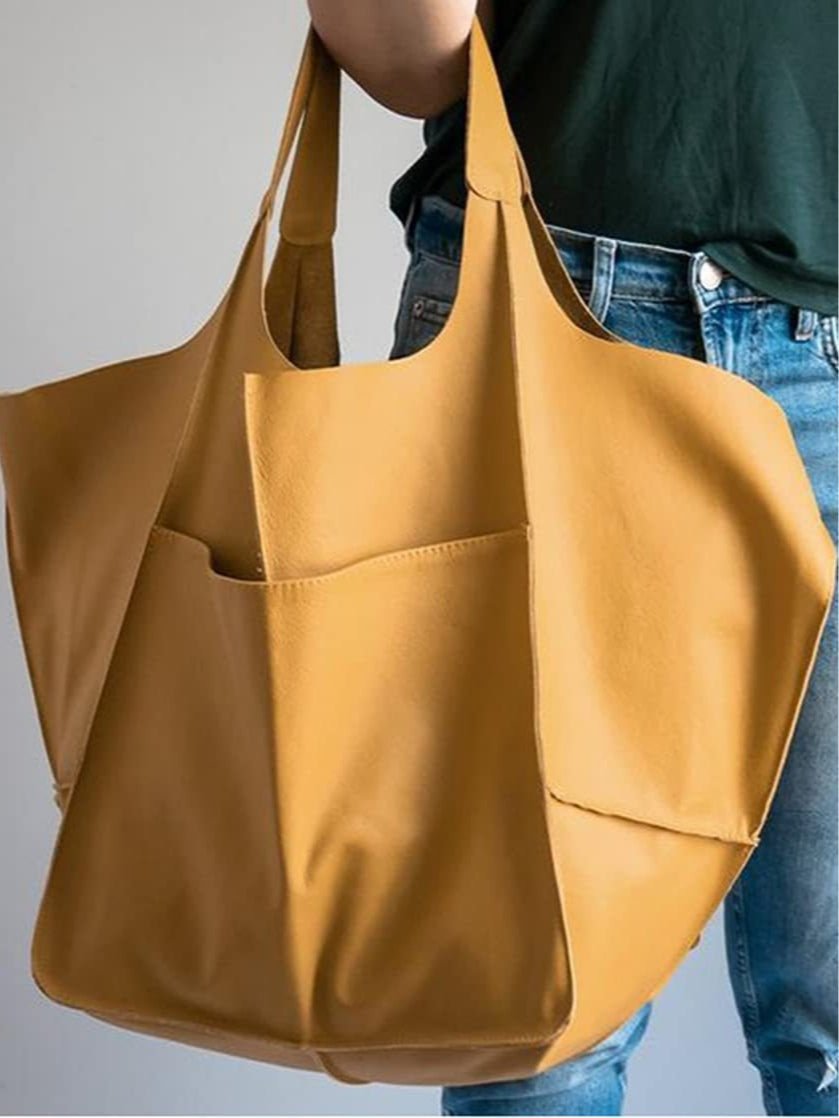 Bolso bandolera sencillo de piel suave y gran capacidad