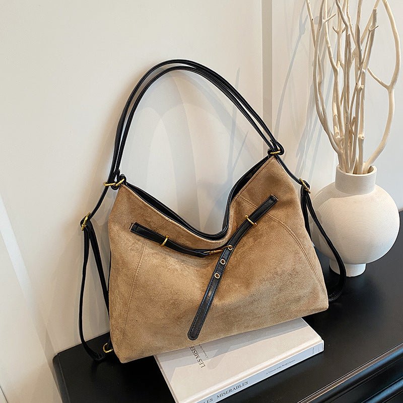 Bolso bandolera de ante vintage multifunción