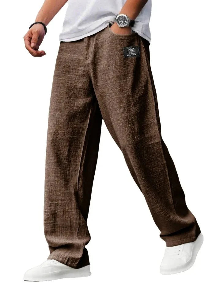 Pantalón de lino y algodón Riviera