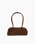 Bolso tote de ante de piel de becerro con doble cremallera y correa para el hombro