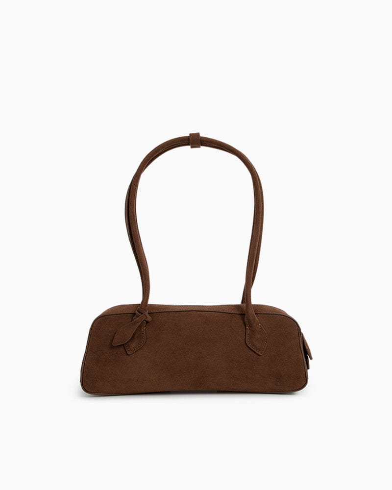 Bolso tote de ante de piel de becerro con doble cremallera y correa para el hombro