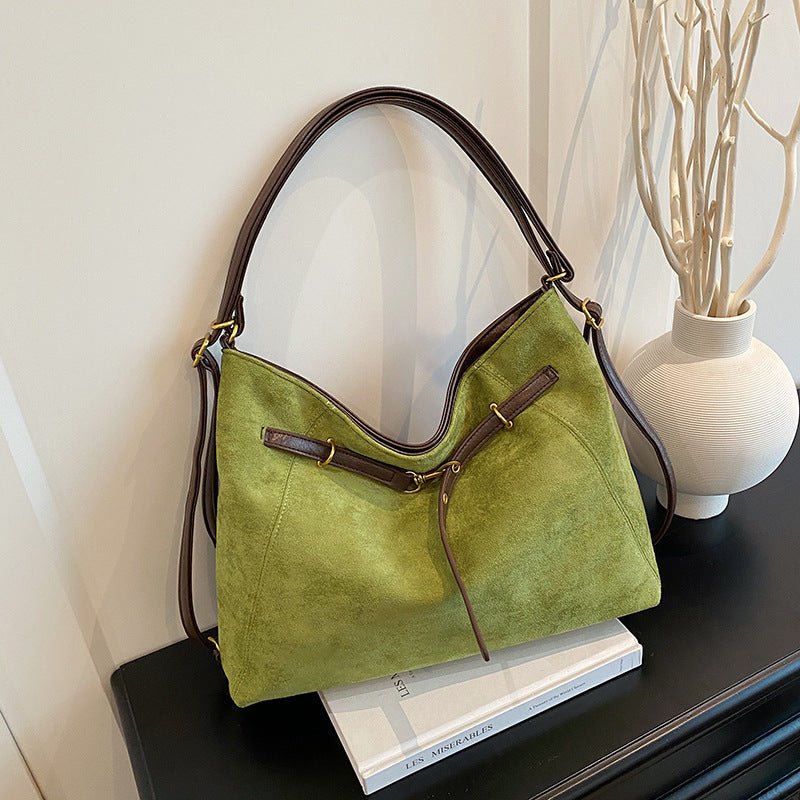 Bolso bandolera de ante vintage multifunción