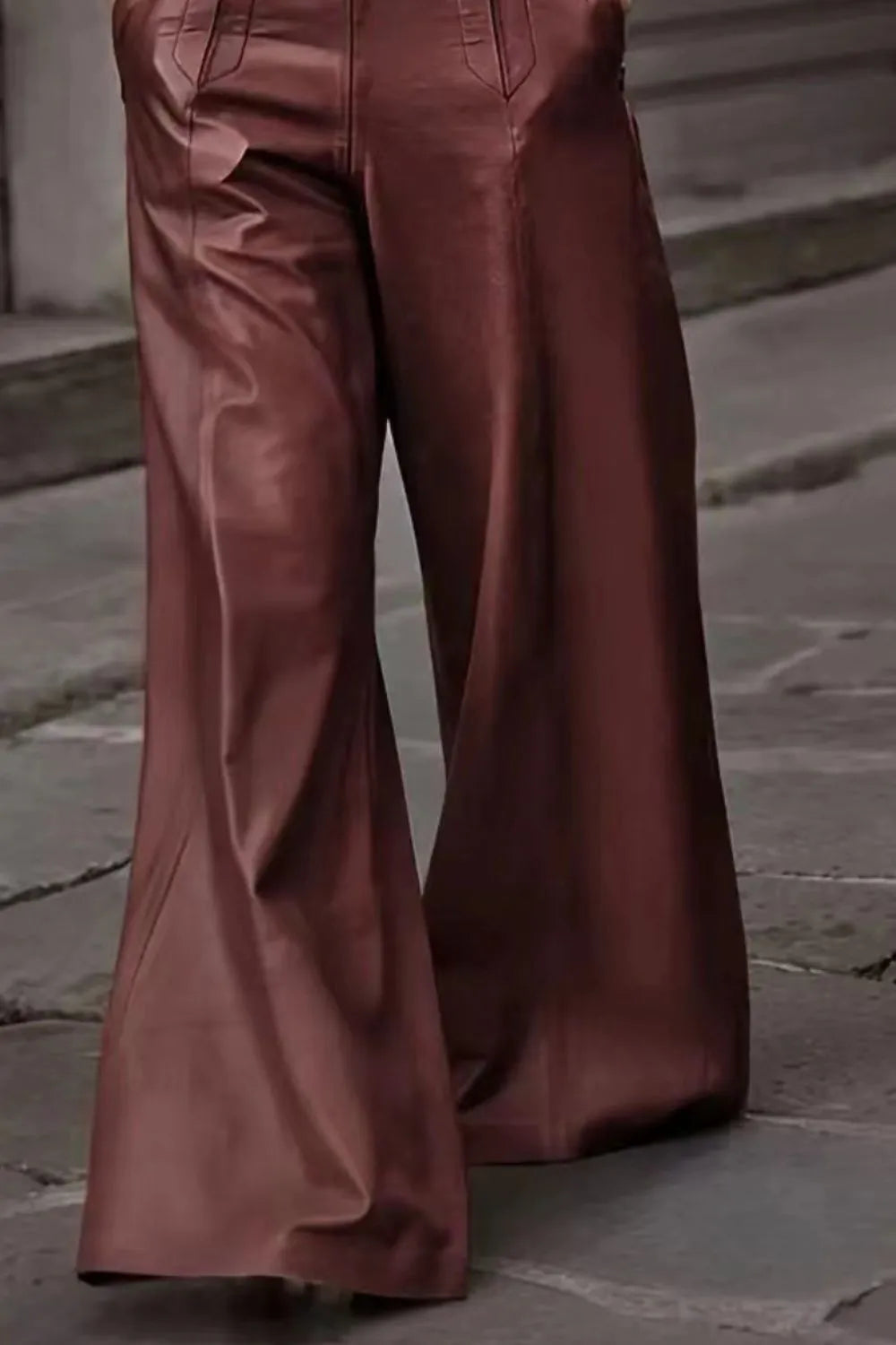 Pantalones de cintura alta y pierna ancha
