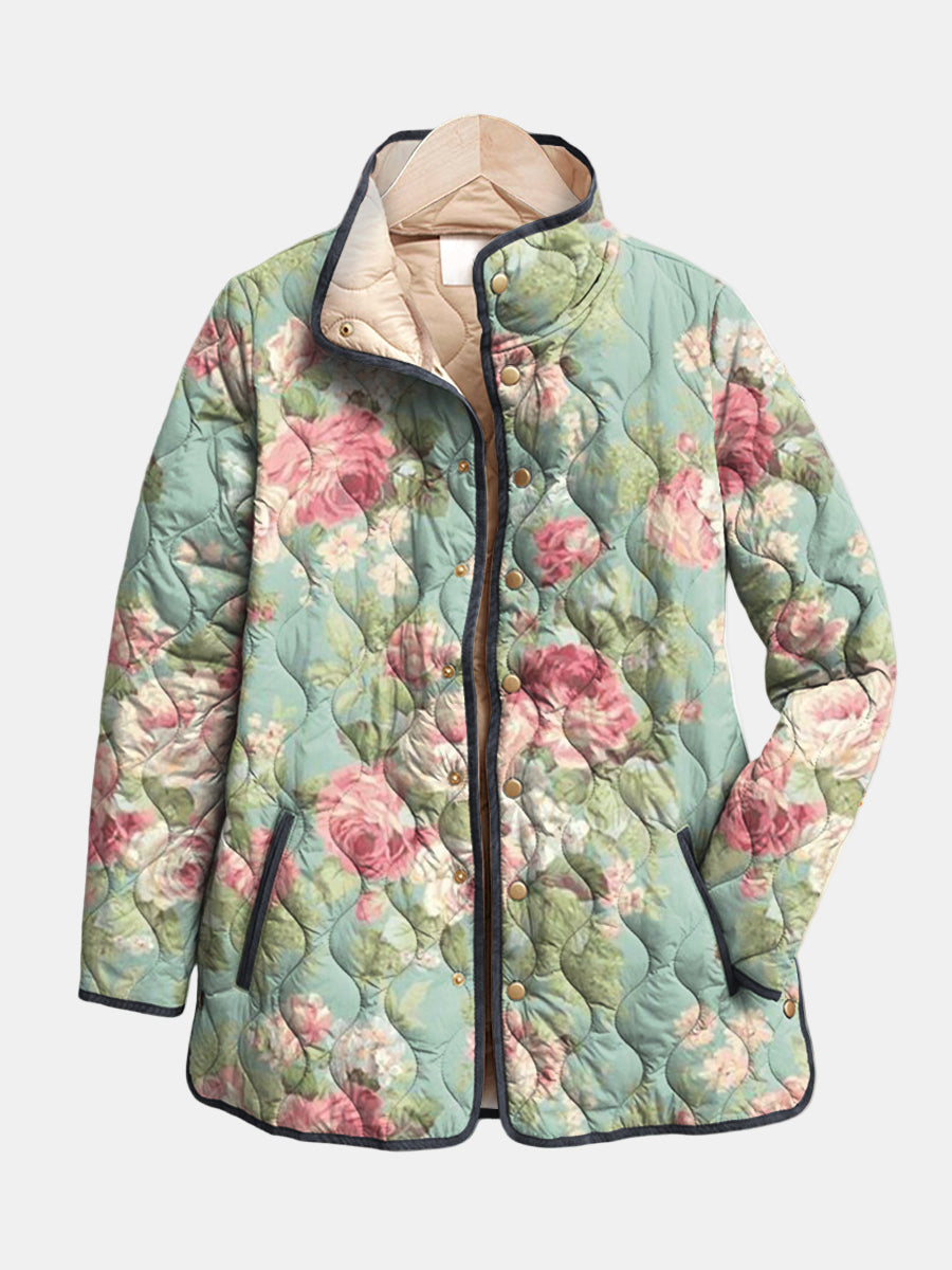 Chaqueta Acolchada de Rosas Antiguas