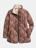 Chaqueta acolchada de damasco color ciruela