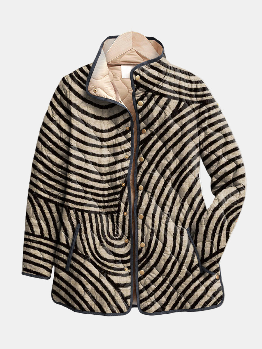 Chaqueta acolchada con círculos dibujados