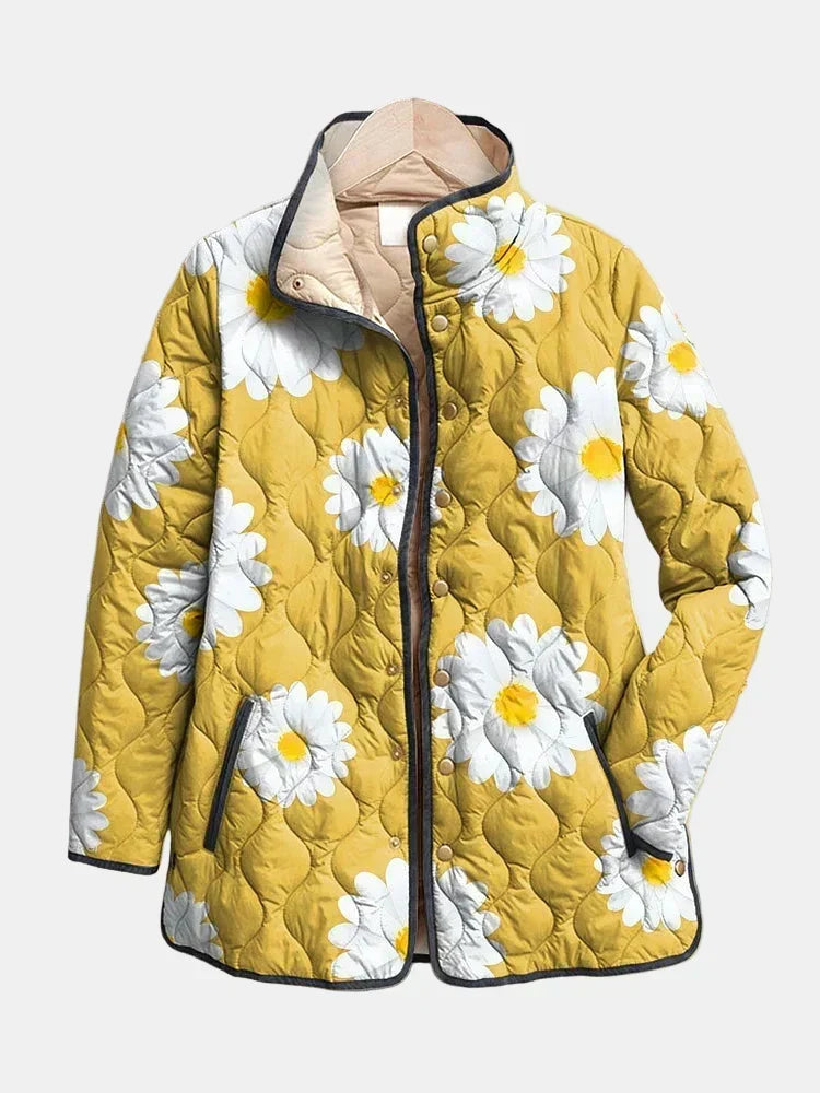 Chaqueta acolchada de margaritas