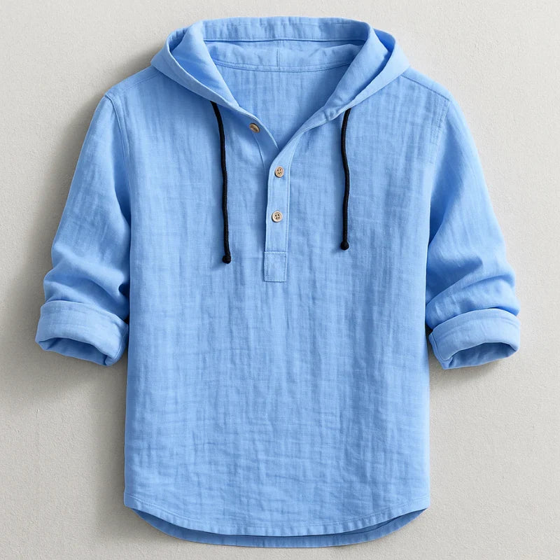 Camisa CAPUCCIO de lino y algodón con capucha