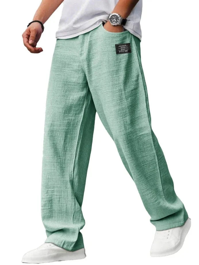 Pantalón de lino y algodón Riviera