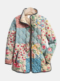 Chaqueta acolchada de patchwork floral