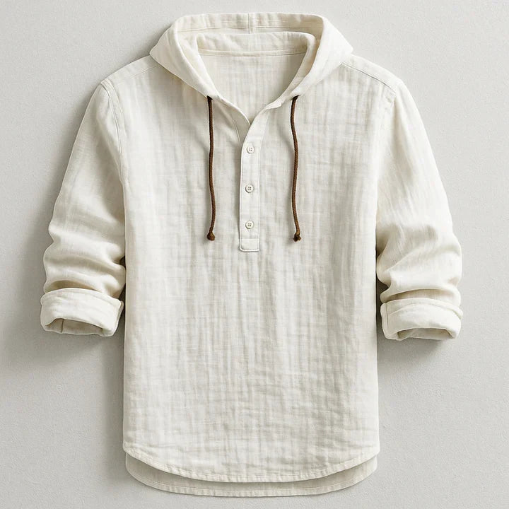 Camisa CAPUCCIO de lino y algodón con capucha