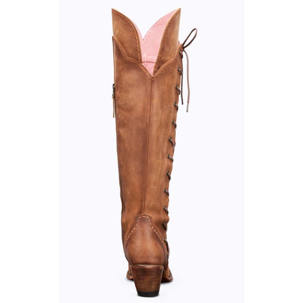 Botas vaqueras vintage bordadas con cordones