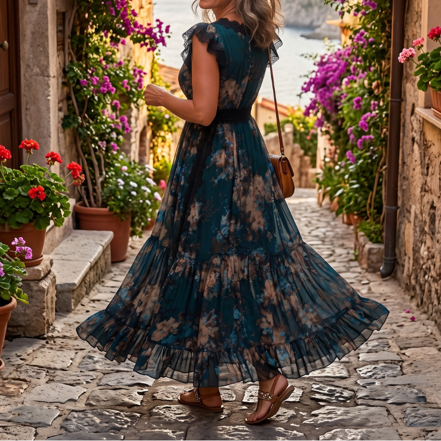 Erin - Vestido largo con estampado floral