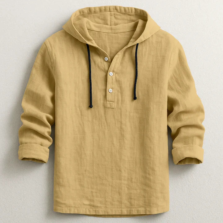 Camisa CAPUCCIO de lino y algodón con capucha