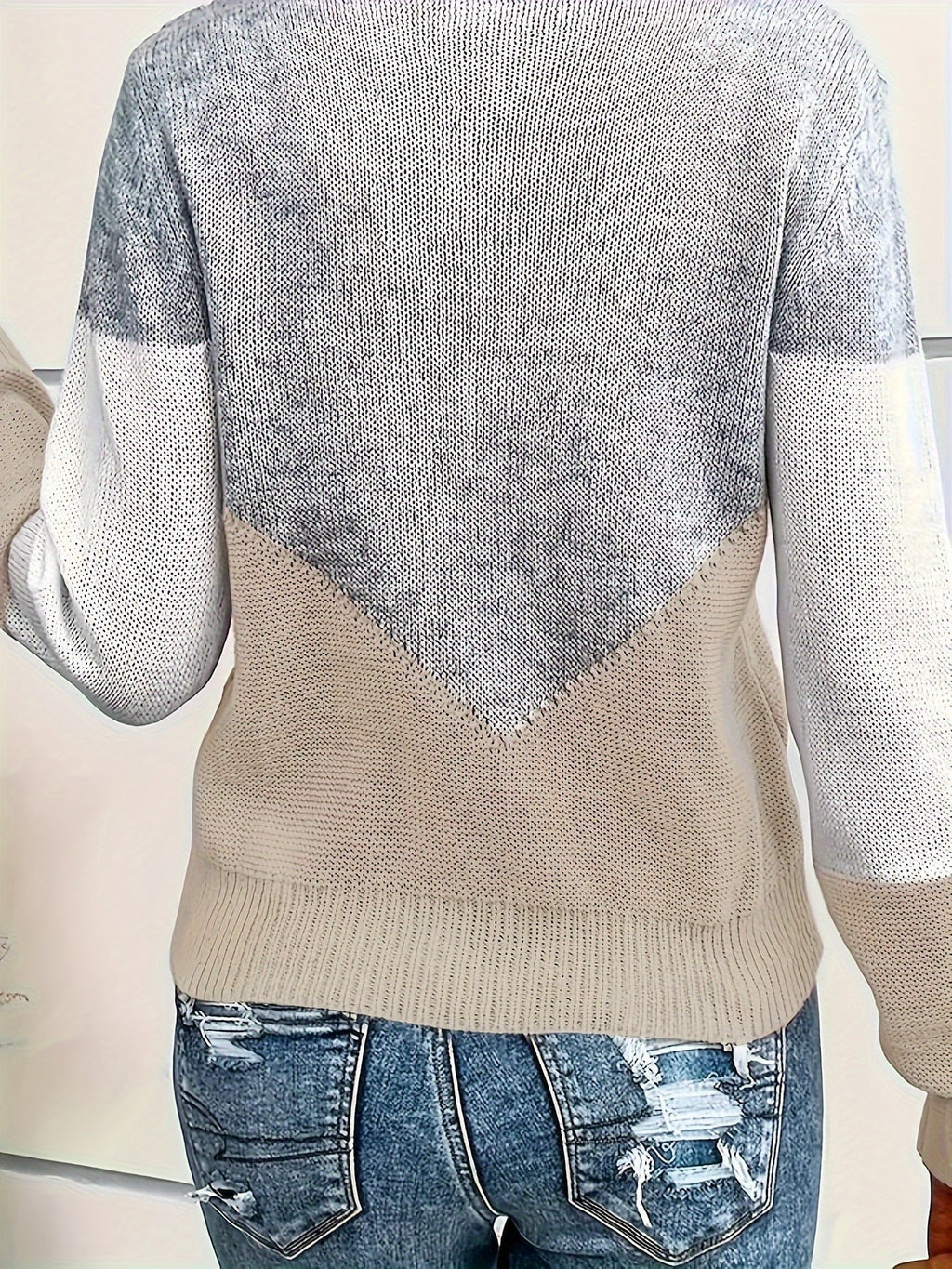 Arknelle - Jersey casual de manga larga con inserciones en contraste