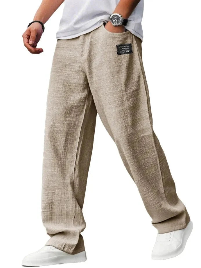 Pantalón de lino y algodón Riviera