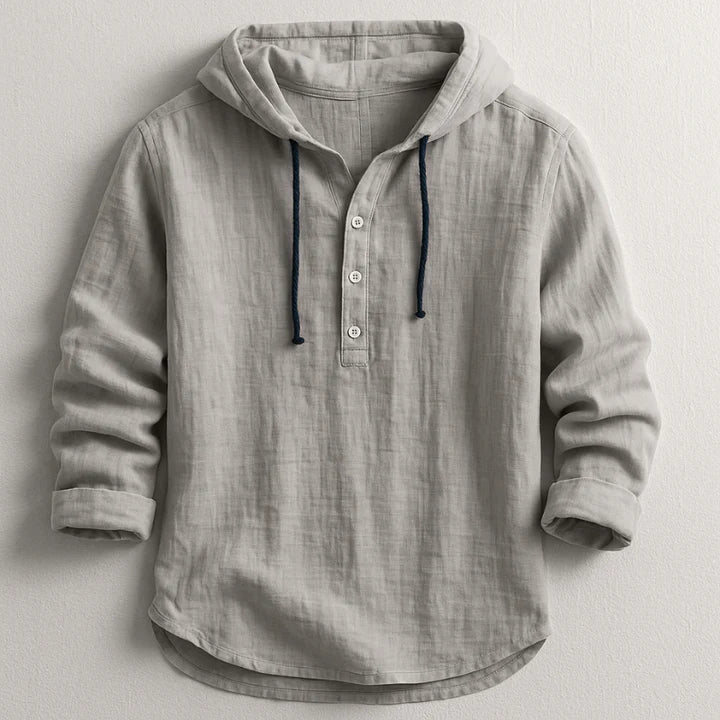 Camisa CAPUCCIO de lino y algodón con capucha