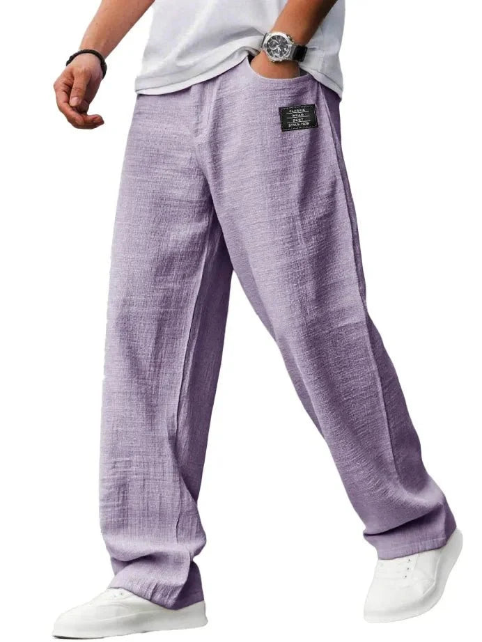 Pantalón de lino y algodón Riviera