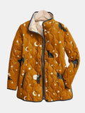 Chaqueta acolchada de gatos y estrellas