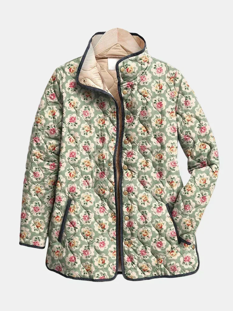 Chaqueta acolchada con tapicería floral