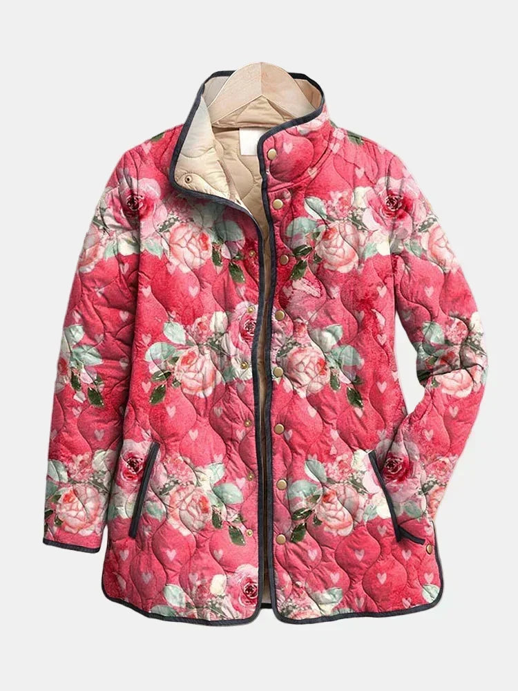 Chaqueta acolchada en rosa empolvado