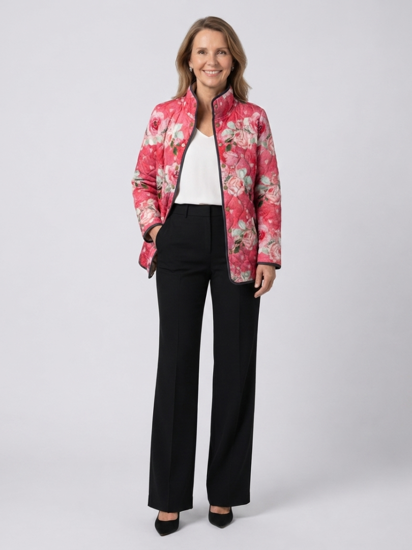 Chaqueta acolchada en rosa empolvado
