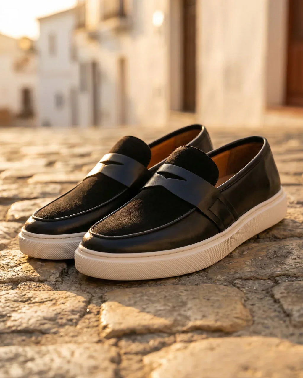 Mocasín AUGUSTO de piel y ante estilo náutico