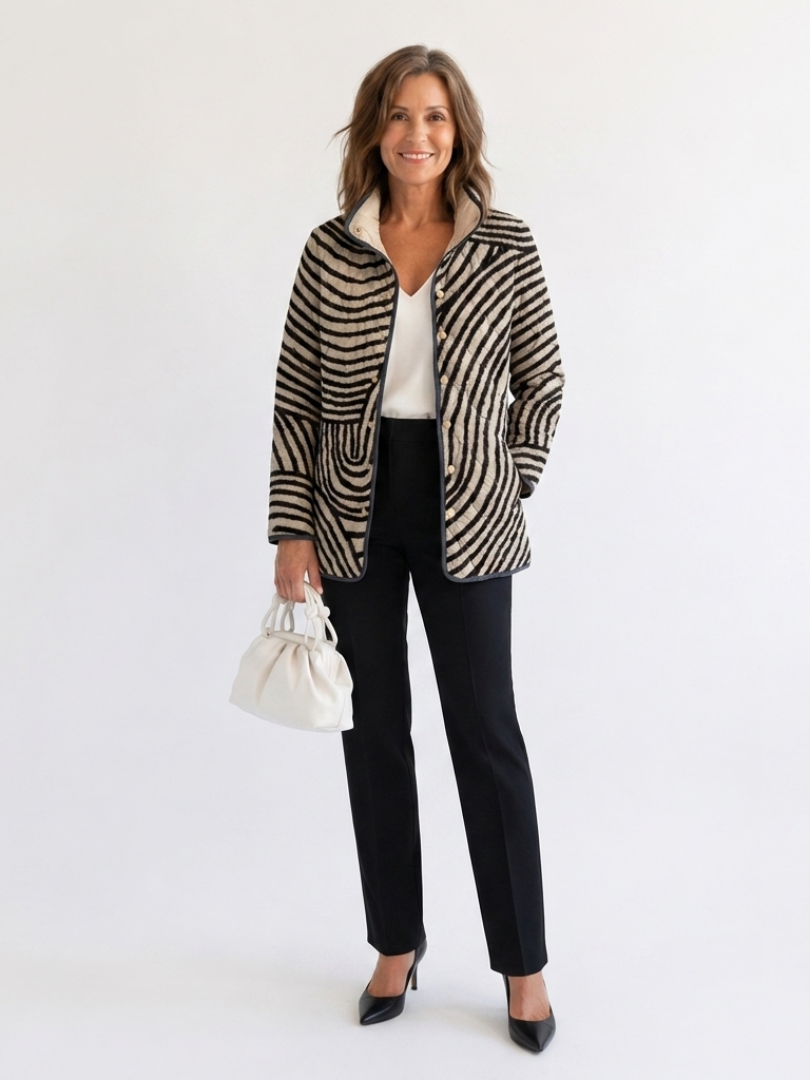 Chaqueta acolchada con círculos dibujados