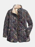 Chaqueta acolchada con flores secas