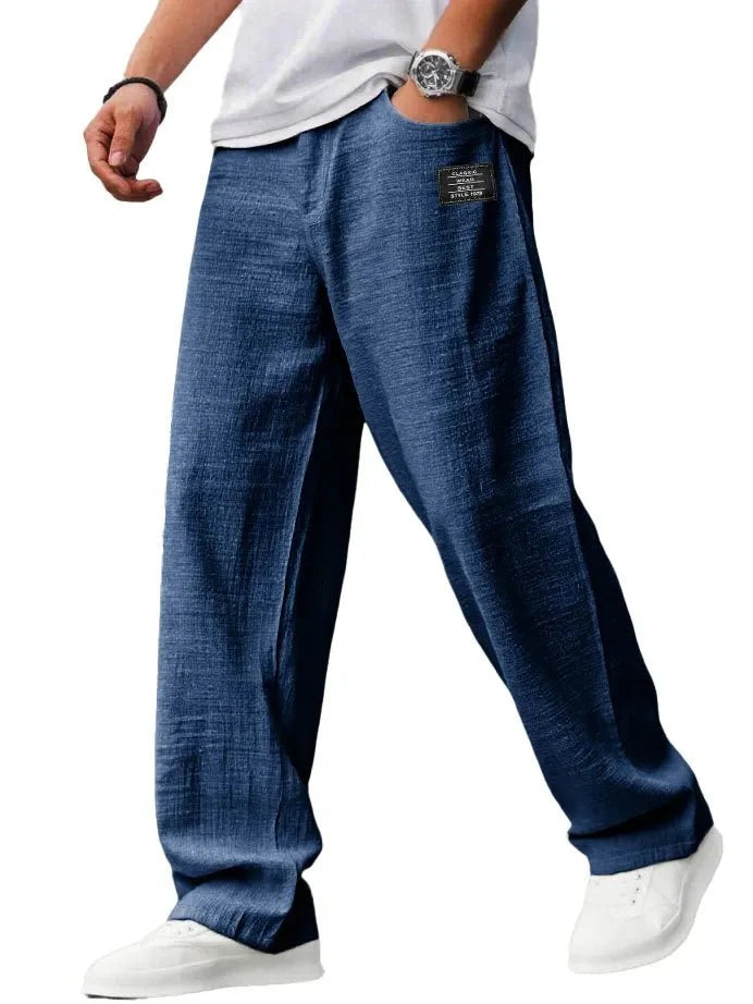 Pantalón de lino y algodón Riviera