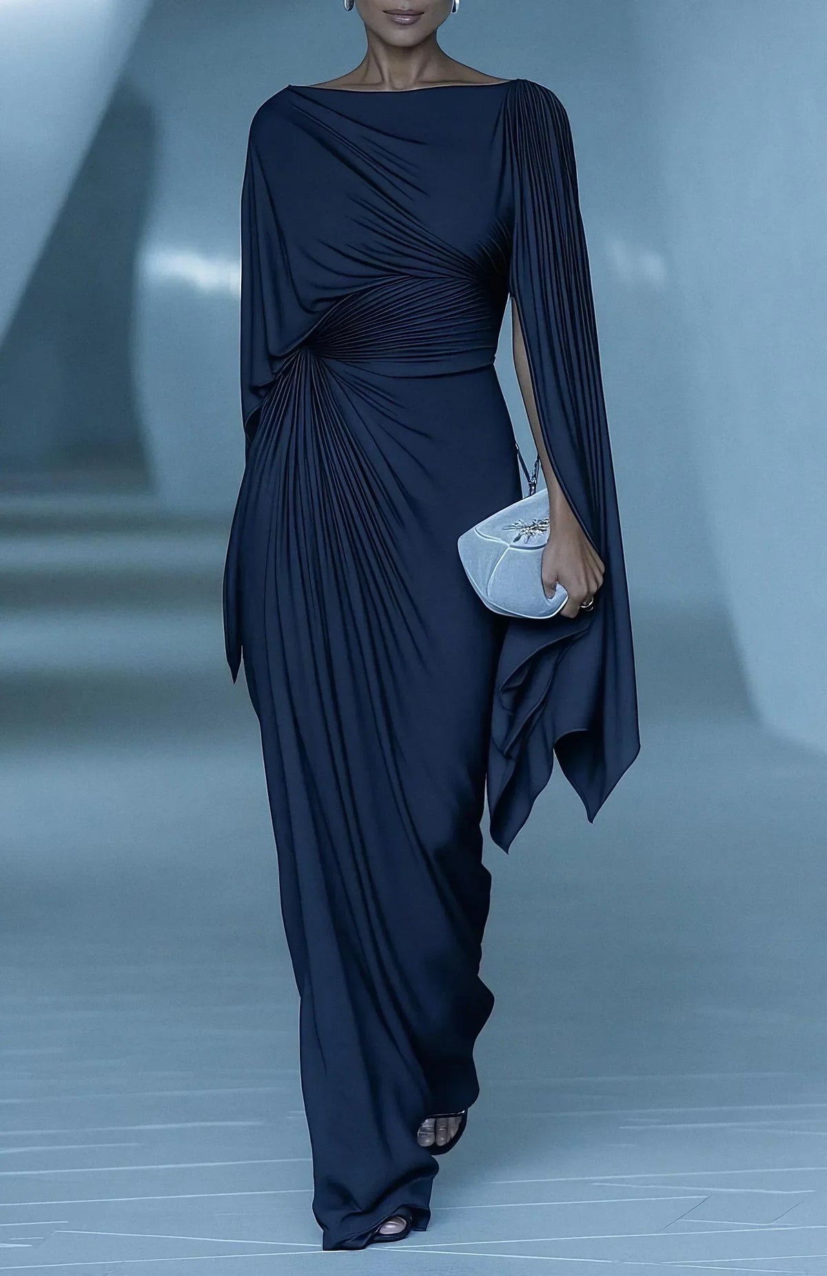 Vestido maxi Melyssa con pliegues