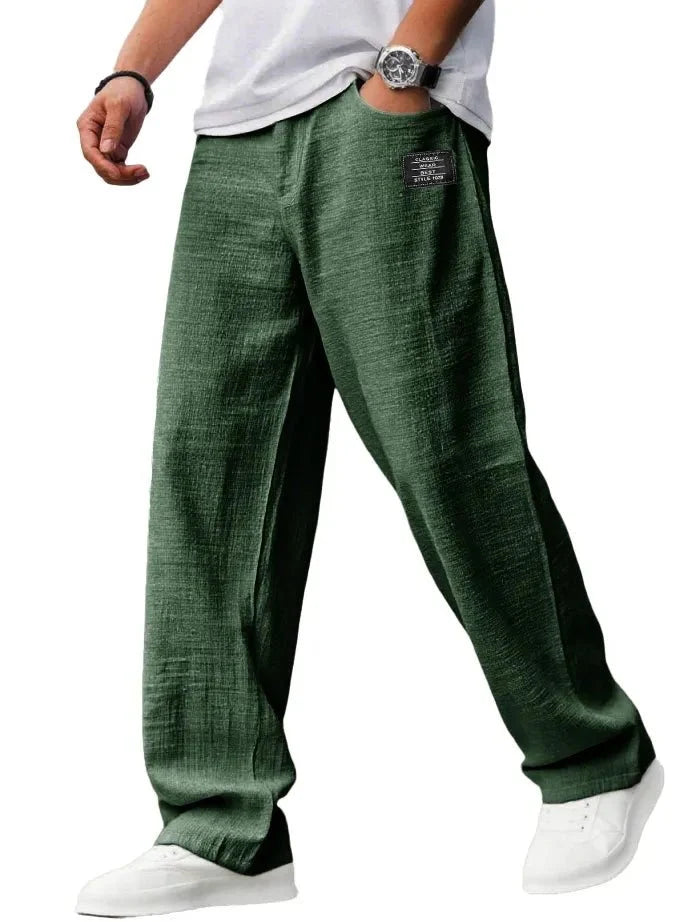 Pantalón de lino y algodón Riviera