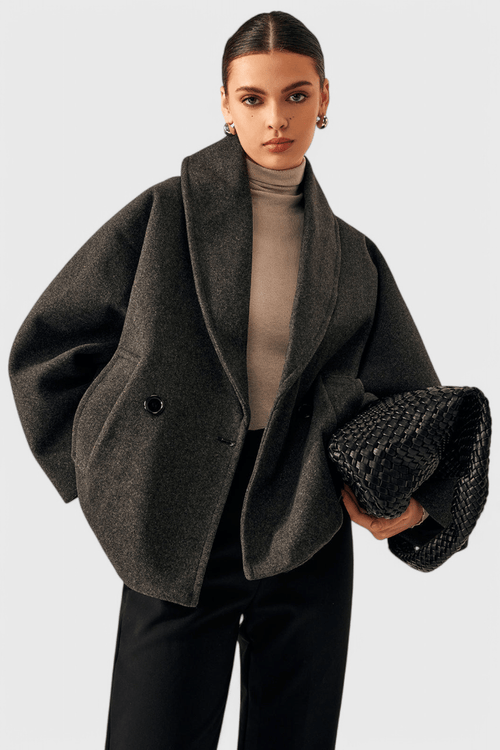 Abrigo de tweed oversize Helena con silueta relajada