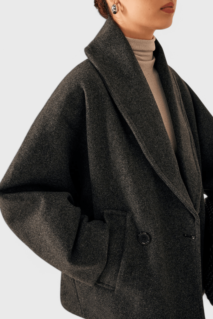 Abrigo de tweed oversize Helena con silueta relajada