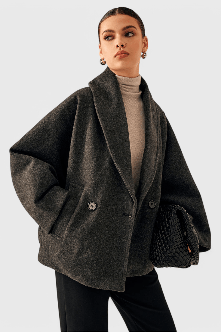 Abrigo de tweed oversize Helena con silueta relajada