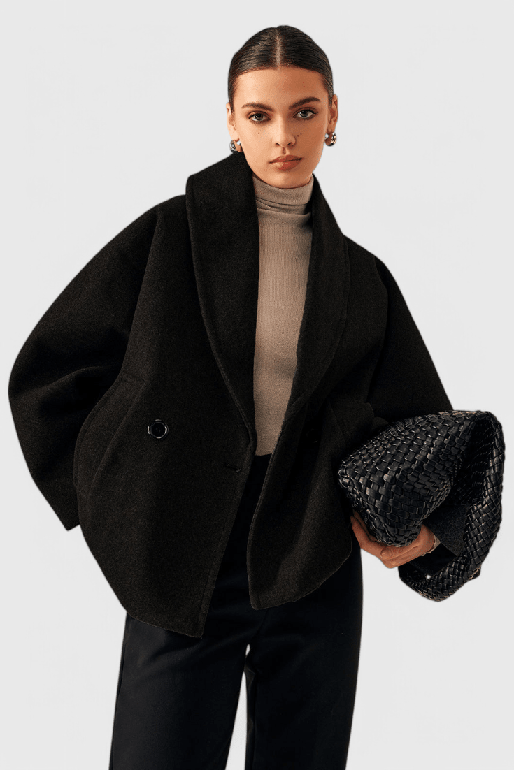 Abrigo de tweed oversize Helena con silueta relajada