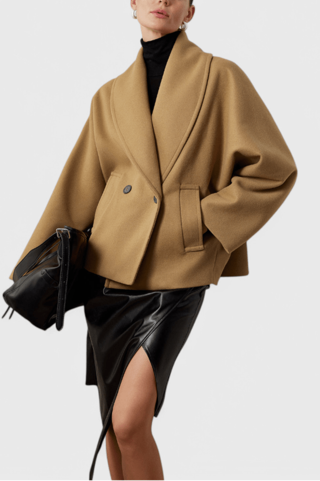 Abrigo de tweed oversize Helena con silueta relajada